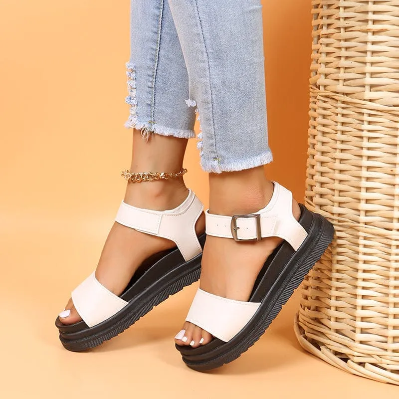 Dual Straps Platform Sandal