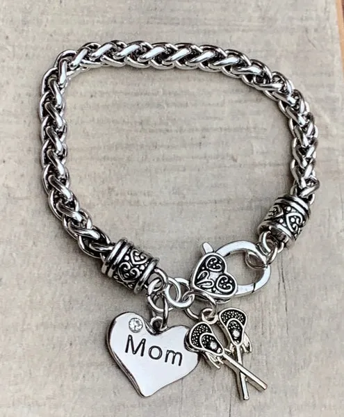 Lacrosse Mom Charm Bracelet - Pick Charm